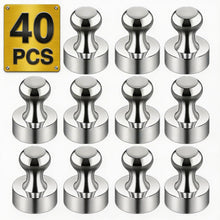 Load image into Gallery viewer, Metallic Magnets, Refrigerator Magnets, 40 Pack Silver Magnetic Push Pins, Strong Fridge Magnets, Multi-use Whiteboard Magnets Perfect for Kitchen Office Classroom