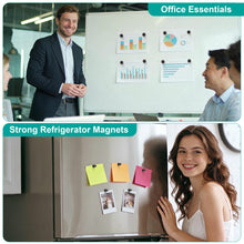 Load image into Gallery viewer, Metallic Magnets, Refrigerator Magnets, 48 Pack Black Magnetic Push Pins, Strong Fridge Magnets, Multi-use Whiteboard Magnets Perfect for Kitchen Office Classroom