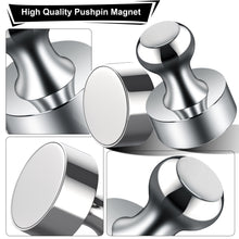 Load image into Gallery viewer, Metallic Magnets, Refrigerator Magnets, 40 Pack Silver Magnetic Push Pins, Strong Fridge Magnets, Multi-use Whiteboard Magnets Perfect for Kitchen Office Classroom