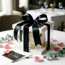 Load image into Gallery viewer, Black Satin Ribbon 1 Inch x 4 Rolls Black Wide Satin Fabric Ribbon for Gift Packaging, Christmas, Wedding, Flower Bouquet, Holiday Party, Invitation
