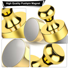 Load image into Gallery viewer, Metallic Magnets, Refrigerator Magnets, 20 Pack Gold Magnetic Push Pins, Strong Fridge Magnets, Multi-use Whiteboard Magnets Perfect for Kitchen Office Classroom
