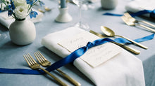 Load image into Gallery viewer, Blue Satin Ribbon 1 Inch x 4 Rolls Blue Wide Satin Fabric Ribbon for Gift Packaging, Christmas, Wedding, Flower Bouquet, Holiday Party, Invitation
