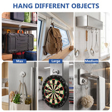 Load image into Gallery viewer, Mixed Sizes Magnetic Hooks, 2026 Cruise Cabin Ship Essentials Heavy Duty Strong Magnets Fridge Hanging for Classroom Kitchen Garage Grills Home, 10 Pack Silver (Medium 4 + Large 2 + Max 4)
