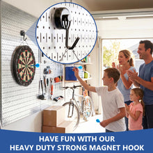 Load image into Gallery viewer, Mixed Sizes Magnetic Hooks, 2026 Cruise Cabin Ship Essentials Heavy Duty Strong Magnets Fridge Hanging for Classroom Kitchen Garage Grills Home, 10 Pack Black (Medium 4 + Large 2 + Max 4)
