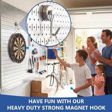 Load image into Gallery viewer, Mixed Sizes Magnetic Hooks, 2026 Cruise Cabin Ship Essentials Heavy Duty Strong Magnets Fridge Hanging for Classroom Kitchen Garage Grills Home, 10 Pack Silver (Medium 4 + Large 2 + Max 4)
